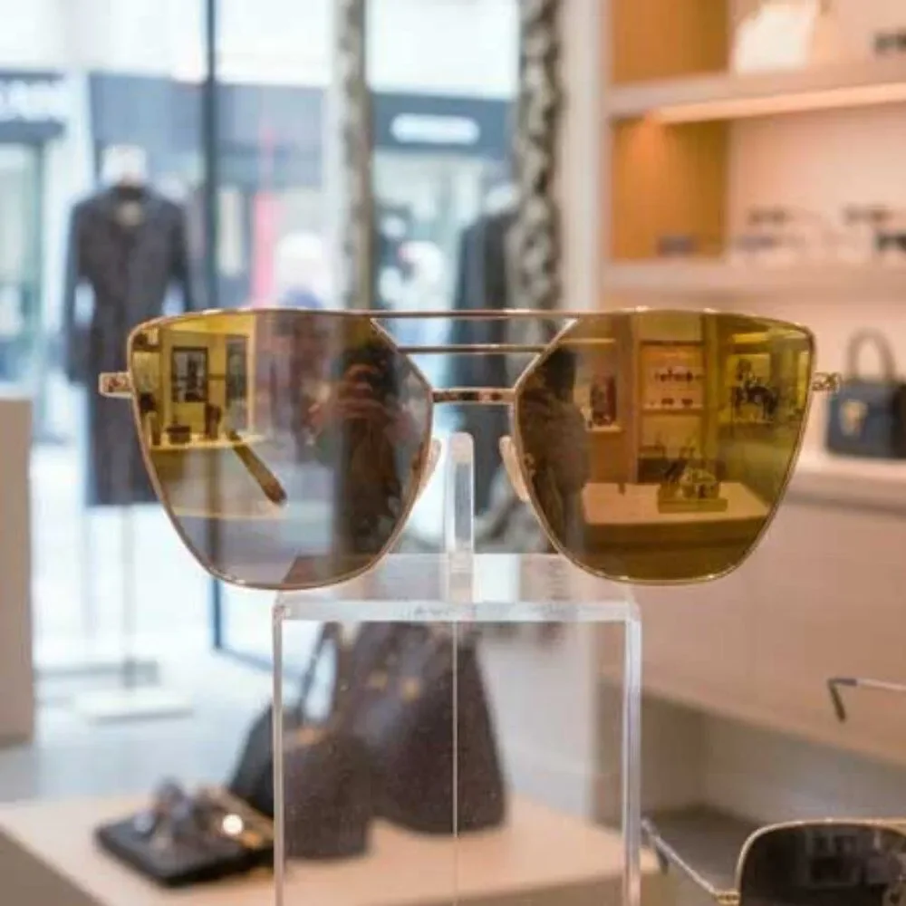 Ladies Gold Hip Sunglasses